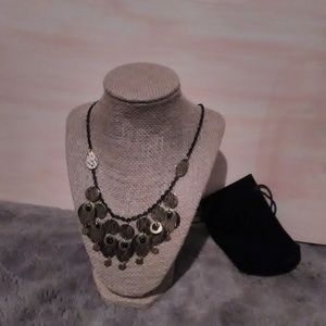 Leopard Print Metal Drop Necklace